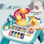 Jucarii, Copii si Bebe - Jucarii si jocuri - Jucarii bebelusi - Jucarii interactive bebelusi - Masa educativa pentru copii multifunctionala WePro Store, tobogan si pian, Sunete si Lumini, ratusca, minge, 3 ani + - Infinity.ro
