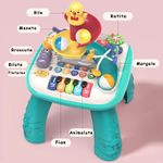 Jucarii, Copii si Bebe - Jucarii si jocuri - Jucarii bebelusi - Jucarii interactive bebelusi - Masa educativa pentru copii multifunctionala WePro Store, tobogan si pian, Sunete si Lumini, ratusca, minge, 3 ani + - Infinity.ro