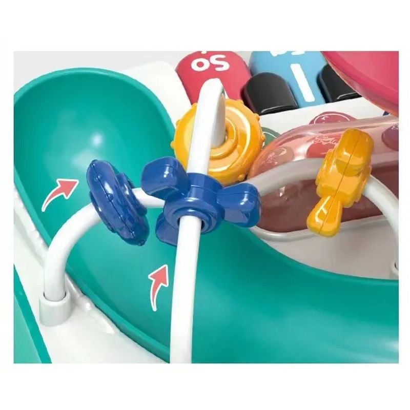 Jucarii, Copii si Bebe - Jucarii si jocuri - Jucarii bebelusi - Jucarii interactive bebelusi - Masa educativa pentru copii multifunctionala WePro Store, tobogan si pian, Sunete si Lumini, ratusca, minge, 3 ani + - Infinity.ro