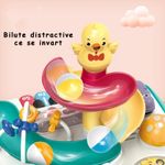 Jucarii, Copii si Bebe - Jucarii si jocuri - Jucarii bebelusi - Jucarii interactive bebelusi - Masa educativa pentru copii multifunctionala WePro Store, tobogan si pian, Sunete si Lumini, ratusca, minge, 3 ani + - Infinity.ro