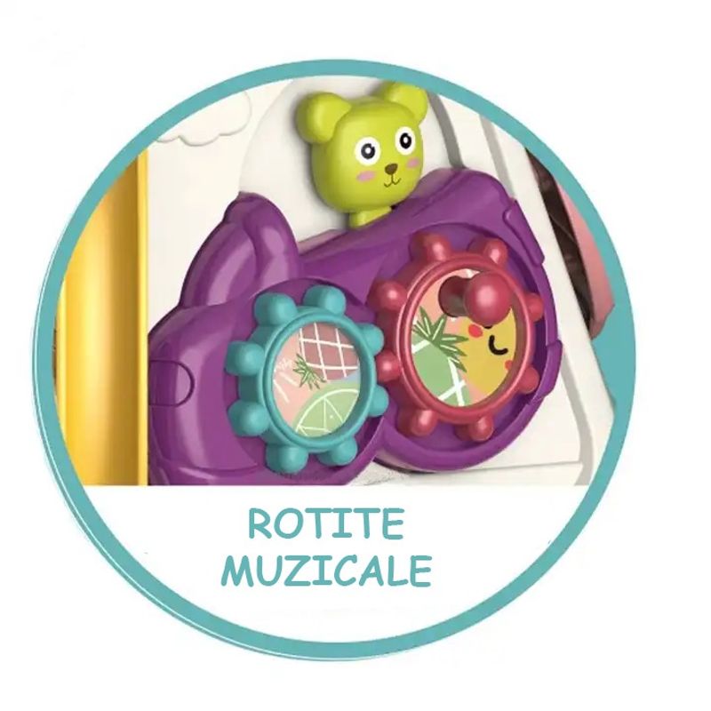 Jucarii, Copii si Bebe - Jucarii si jocuri - Jucarii bebelusi - Jucarii interactive bebelusi - Jucarie Educativa Si Interactiva 7 in 1 Pentru Copii WePro Store, Centru Activitati 5 Laturi, Model Rata, 3 Ani+ - Infinity.ro