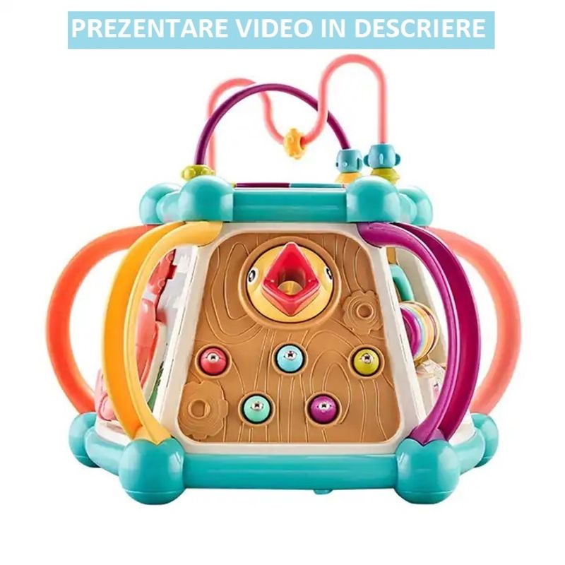 Jucarii, Copii si Bebe - Jucarii si jocuri - Jucarii bebelusi - Jucarii interactive bebelusi - Jucarie Educativa Si Interactiva 7 in 1 Pentru Copii WePro Store, Centru Activitati 5 Laturi, Model Rata, 3 Ani+ - Infinity.ro