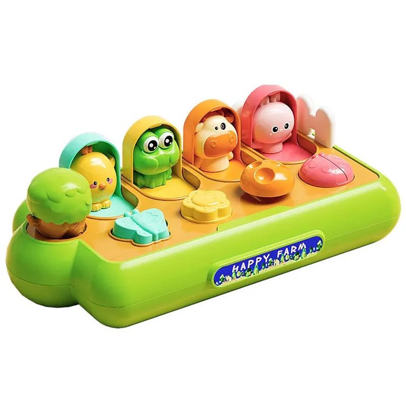 Jucarii, Copii si Bebe - Jucarii si jocuri - Jucarii bebelusi - Jucarii interactive bebelusi - Jucarie Senzoriala pentru Bebelusi, Ferma cu Animale, Butoane cu Joc, Motricitate, Fluier, 18 Luni+ - Infinity.ro