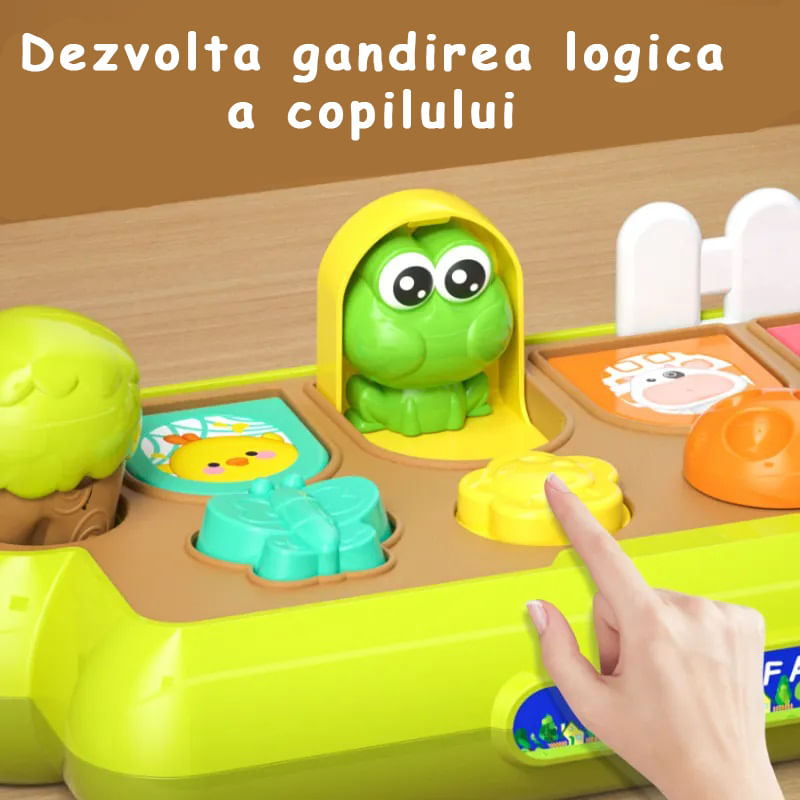 Jucarii, Copii si Bebe - Jucarii si jocuri - Jucarii bebelusi - Jucarii interactive bebelusi - Jucarie Senzoriala pentru Bebelusi, Ferma cu Animale, Butoane cu Joc, Motricitate, Fluier, 18 Luni+ - Infinity.ro