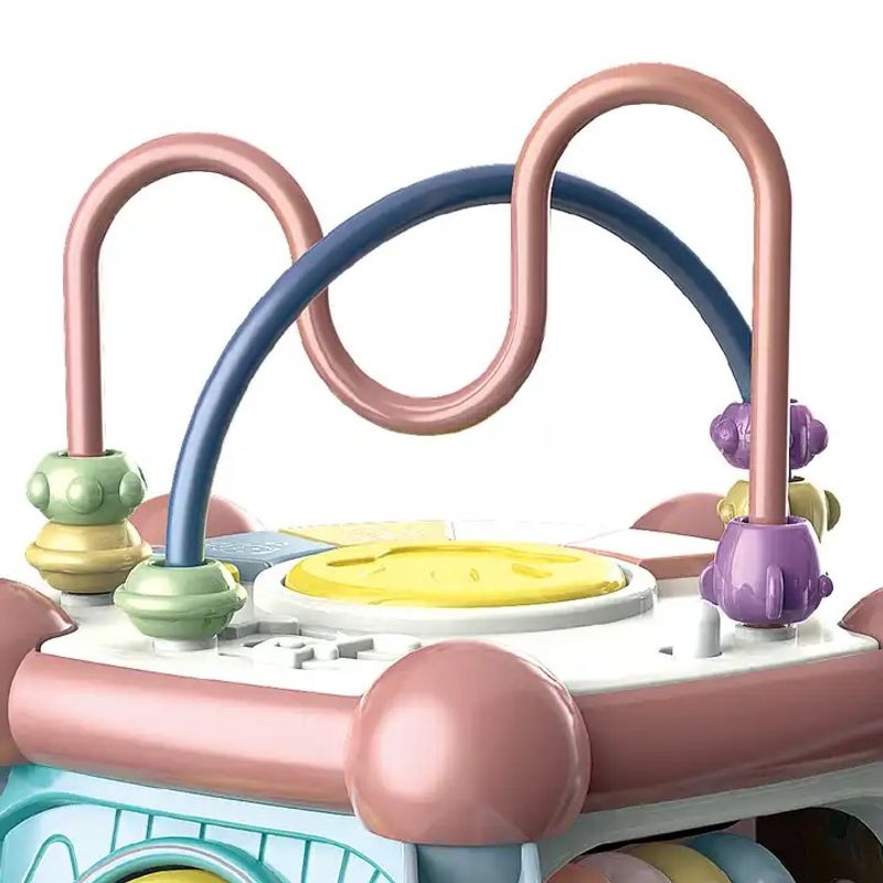 Jucarii, Copii si Bebe - Jucarii si jocuri - Jucarii bebelusi - Jucarii interactive bebelusi - Jucarie Interactiva 7 In 1 Pentru Copii, Centru De Activitati Cu 5 Laturi, Sunete Si Lumini, Figuri Geometrice, 3 Ani + - Infinity.ro