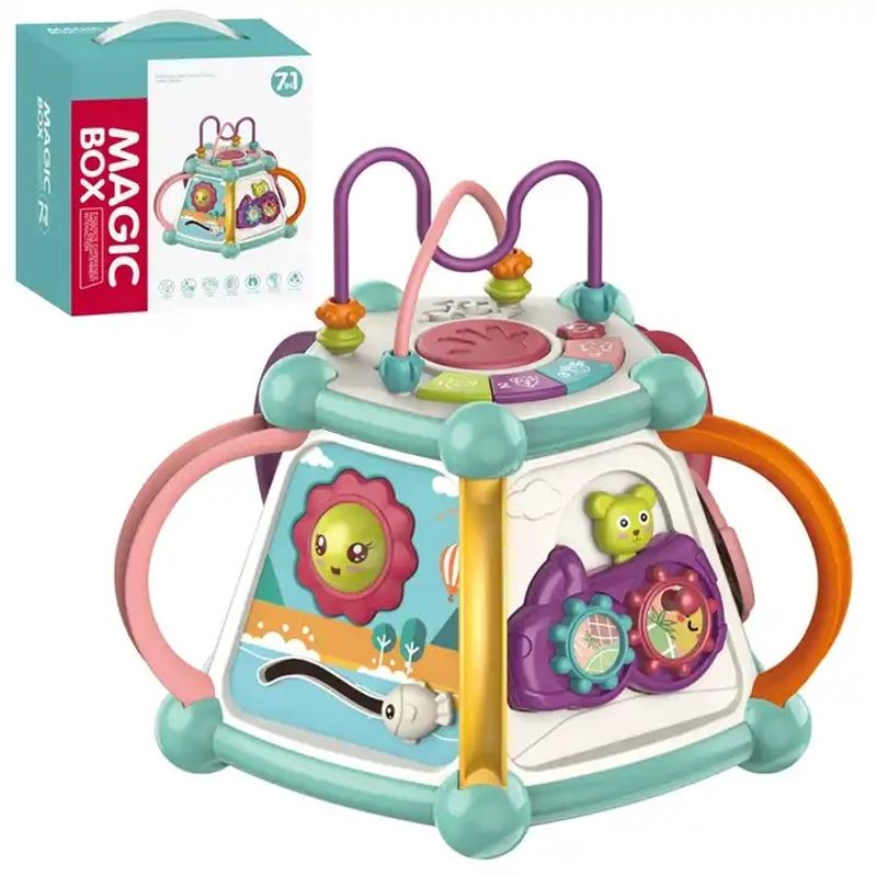 Jucarii, Copii si Bebe - Jucarii si jocuri - Jucarii bebelusi - Jucarii interactive bebelusi - Jucarie Educationala Si Interactiva 7 In 1 Pentru Copii, Centru De Activitati, Sunete si Lumini, Model Soare, 3 Ani + - Infinity.ro