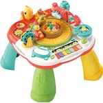 Jucarii, Copii si Bebe - Jucarii si jocuri - Jucarii bebelusi - Jucarii interactive bebelusi - Masuta Interactiva Bebelusi 2 in 1, cu Lumini si Sunete, Tobe, Trenulet, Pian, Simulator de Condus, 18 luni + - Infinity.ro