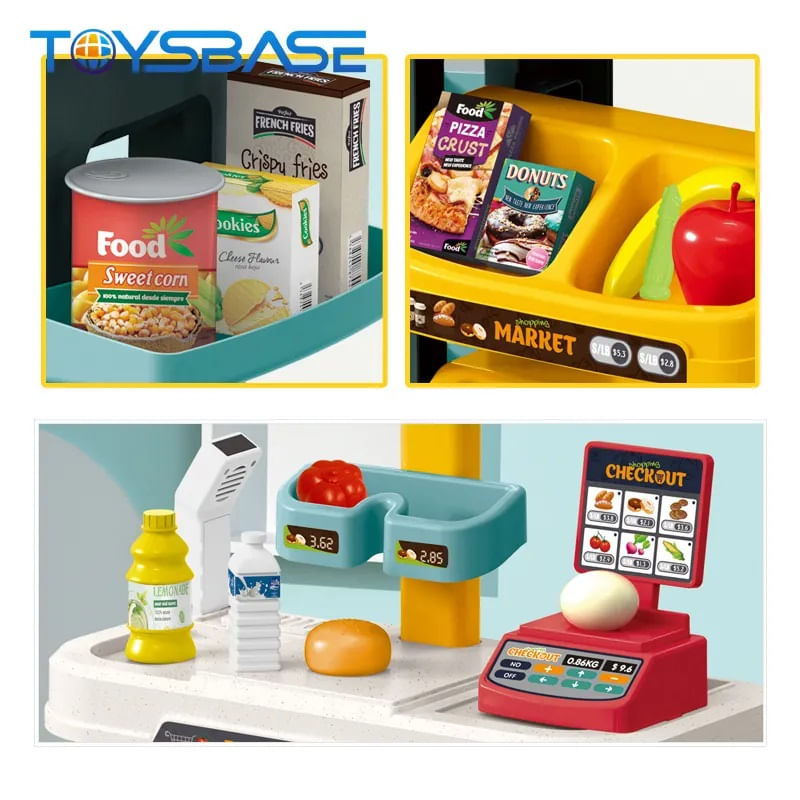 Jucarii, Copii si Bebe - Jucarii si jocuri - Jucarii de rol - Set joaca supermarket - Set Joaca Supermarket cu Lumini si Sunete, Dispozitiv Scanat, Casa de Marcat, Rafturi, Fructe, Legume, Cantar,  3 Ani+ - Infinity.ro