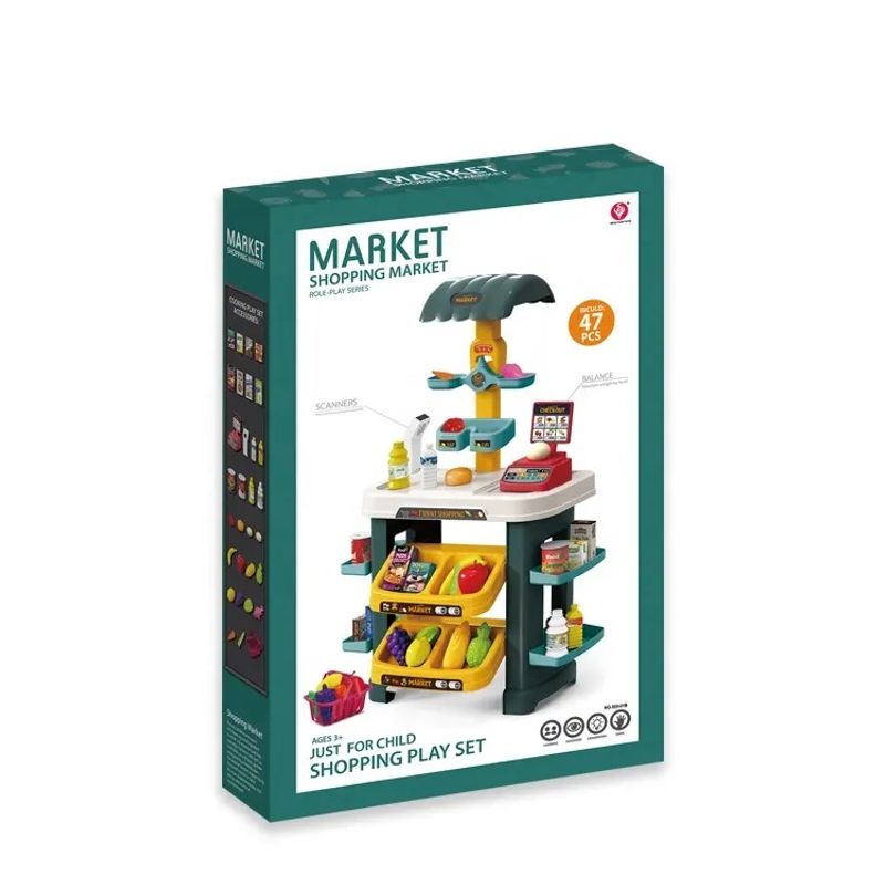 Jucarii, Copii si Bebe - Jucarii si jocuri - Jucarii de rol - Set joaca supermarket - Set Joaca Supermarket cu Lumini si Sunete, Dispozitiv Scanat, Casa de Marcat, Rafturi, Fructe, Legume, Cantar,  3 Ani+ - Infinity.ro