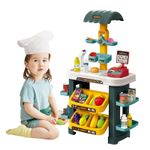 Jucarii, Copii si Bebe - Jucarii si jocuri - Jucarii de rol - Set joaca supermarket - Set Joaca Supermarket cu Lumini si Sunete, Dispozitiv Scanat, Casa de Marcat, Rafturi, Fructe, Legume, Cantar,  3 Ani+ - Infinity.ro