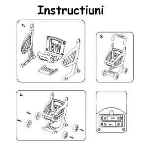 Cos de Cumparaturi Supermarket pentru Copii cu Sunete si Lumini, 41 Accesorii, Fructe, Legume, Bani, 3 Ani+