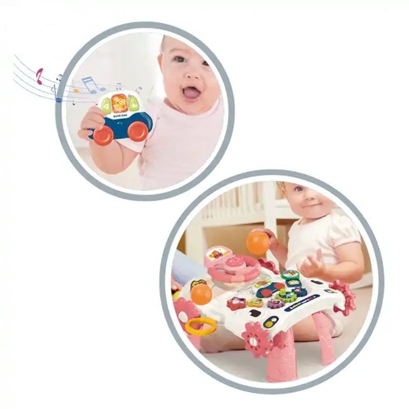 Jucarii, Copii si Bebe - Carucioare si articole de transport - Premergatoare - Premergator si Antemergator Multifunctional 6 in 1, Balansoar, Trotineta, Scuter, Centru Activitati, Roz, 6 Luni+ - Infinity.ro