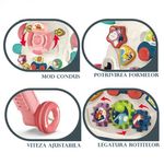 Jucarii, Copii si Bebe - Carucioare si articole de transport - Premergatoare - Premergator si Antemergator Multifunctional 6 in 1, Balansoar, Trotineta, Scuter, Centru Activitati, Roz, 6 Luni+ - Infinity.ro