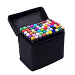 Carti si Birotica - Birotica - Instrumente de scris - Markere si carioci - Set 60 Markere Duble WePro Store, Profesionale, Subtire Si Gros, Cerneala Pe Baza De Alcool, Geanta Depozitare - Infinity.ro