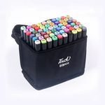 Carti si Birotica - Birotica - Instrumente de scris - Markere si carioci - Set 60 Markere Duble WePro Store, Profesionale, Subtire Si Gros, Cerneala Pe Baza De Alcool, Geanta Depozitare - Infinity.ro