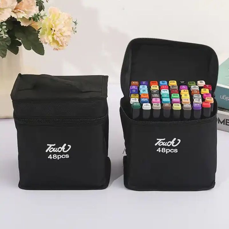 Carti si Birotica - Birotica - Instrumente de scris - Markere si carioci - Set 48 Markere Duble WePro Store, Profesionale, Subtire Si Gros, Cerneala Pe Baza De Alcool, Geanta Depozitare - Infinity.ro