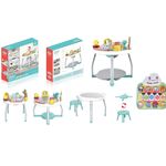 Jucarii, Copii si Bebe - Jucarii si jocuri - Jucarii de exterior - Balansoare copii - Saritor pentru copii 5 in 1 cu Masa si Centru de Activitati, Covoras Muzical, Baby Jumper, 6 luni+, Alb - Infinity.ro