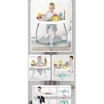 Jucarii, Copii si Bebe - Jucarii si jocuri - Jucarii de exterior - Balansoare copii - Saritor pentru copii 5 in 1 cu Masa si Centru de Activitati, Covoras Muzical, Baby Jumper, 6 luni+, Alb - Infinity.ro