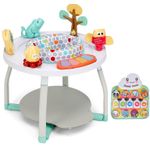 Jucarii, Copii si Bebe - Jucarii si jocuri - Jucarii de exterior - Balansoare copii - Saritor pentru copii 5 in 1 cu Masa si Centru de Activitati, Covoras Muzical, Baby Jumper, 6 luni+, Alb - Infinity.ro