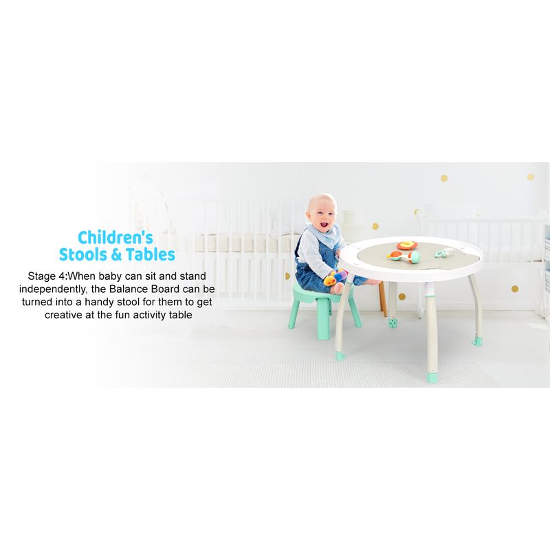 Jucarii, Copii si Bebe - Jucarii si jocuri - Jucarii de exterior - Balansoare copii - Saritor pentru copii 5 in 1 cu Masa si Centru de Activitati, Covoras Muzical, Baby Jumper, 6 luni+, Alb - Infinity.ro