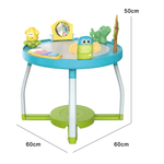 Jucarii, Copii si Bebe - Jucarii si jocuri - Jucarii de exterior - Balansoare copii - Saritor pentru copii 5 in 1 cu Masa si Centru de Activitati, Covoras Muzical, Baby Jumper, 6 luni+, Albastru - Infinity.ro