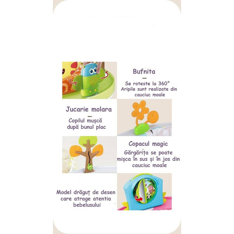 Jucarii, Copii si Bebe - Jucarii si jocuri - Jucarii de exterior - Balansoare copii - Centru de activitati pentru copii si premergator, Sunete, Lumini, Accesorii atractive, Model Iepuras, 6 luni + - Infinity.ro