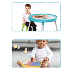 Jucarii, Copii si Bebe - Jucarii si jocuri - Jucarii de exterior - Balansoare copii - Saritor pentru copii 5 in 1 cu Masa si Centru de Activitati, Covoras Muzical, Baby Jumper, 6 luni+, Albastru - Infinity.ro