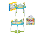 Jucarii, Copii si Bebe - Jucarii si jocuri - Jucarii de exterior - Balansoare copii - Saritor pentru copii 5 in 1 cu Masa si Centru de Activitati, Covoras Muzical, Baby Jumper, 6 luni+, Albastru - Infinity.ro