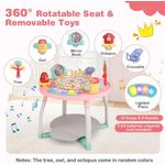 Jucarii, Copii si Bebe - Jucarii si jocuri - Jucarii de exterior - Balansoare copii - Saritor pentru copii 5 in 1 cu Masa si Centru de Activitati, Covoras Muzical, Baby Jumper, 6 luni+, Roz - Infinity.ro