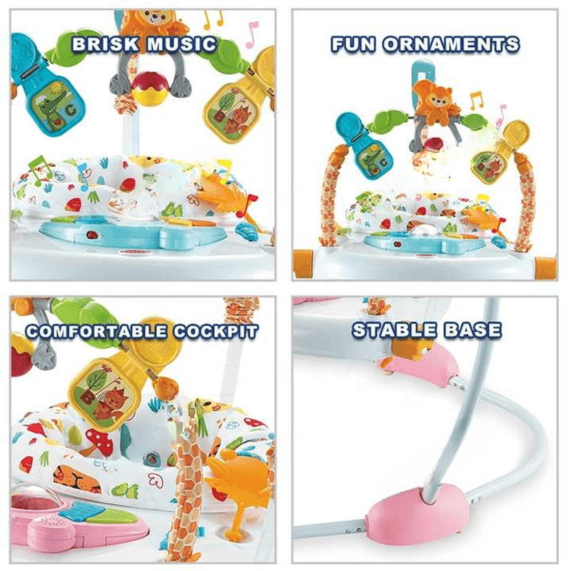 Jucarii, Copii si Bebe - Jucarii si jocuri - Jucarii de exterior - Balansoare copii - Saritor pentru copii cu Centru de Activitati, Baby Jumper, Lumini si Accesorii atractive, 6 luni+, Albastru - Infinity.ro