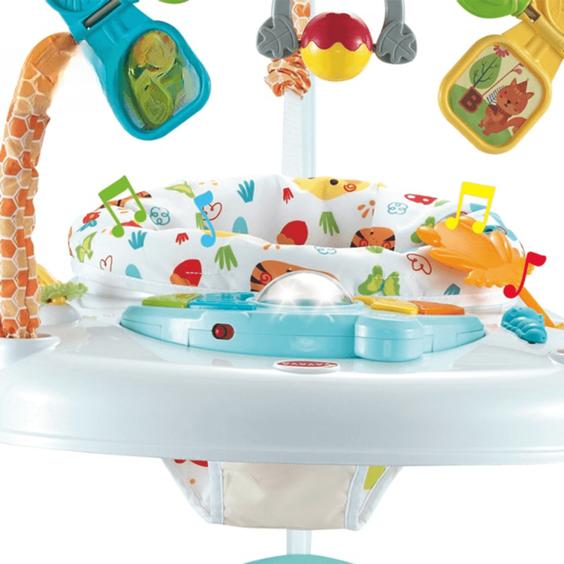 Jucarii, Copii si Bebe - Jucarii si jocuri - Jucarii de exterior - Balansoare copii - Saritor pentru copii cu Centru de Activitati, Baby Jumper, Lumini si Accesorii atractive, 6 luni+, Albastru - Infinity.ro