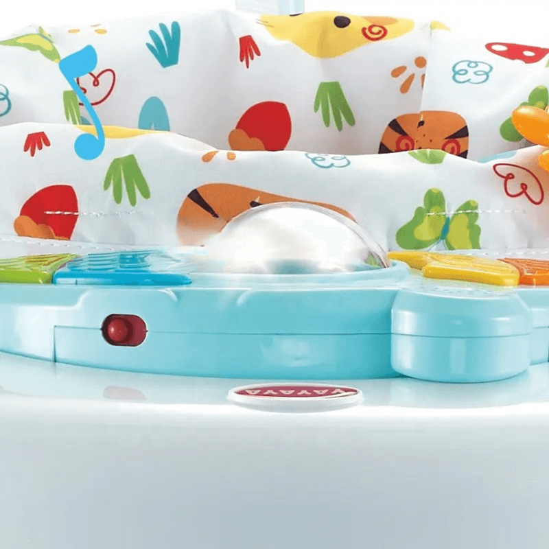 Jucarii, Copii si Bebe - Jucarii si jocuri - Jucarii de exterior - Balansoare copii - Saritor pentru copii cu Centru de Activitati, Baby Jumper, Lumini si Accesorii atractive, 6 luni+, Albastru - Infinity.ro