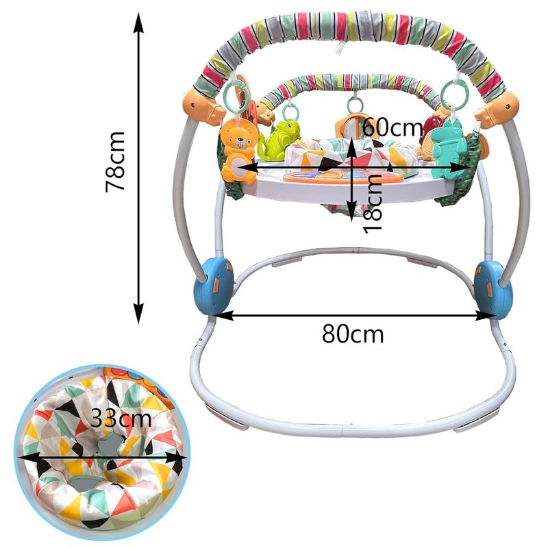 Jucarii, Copii si Bebe - Jucarii si jocuri - Jucarii de exterior - Balansoare copii - Saritor pentru copii cu Centru de Activitati, Baby Jumper, Sunete, Lumini si Accesorii interactive, Alb - Infinity.ro