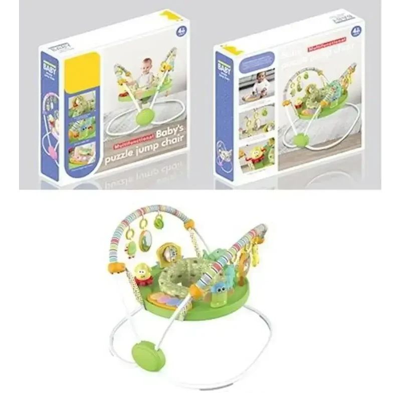 Jucarii, Copii si Bebe - Jucarii si jocuri - Jucarii de exterior - Balansoare copii - Saritor pentru copii cu Centru de Activitati Baby Jumper, Sunete, Lumini si Accesorii interactive, 6 luni+, Verde - Infinity.ro
