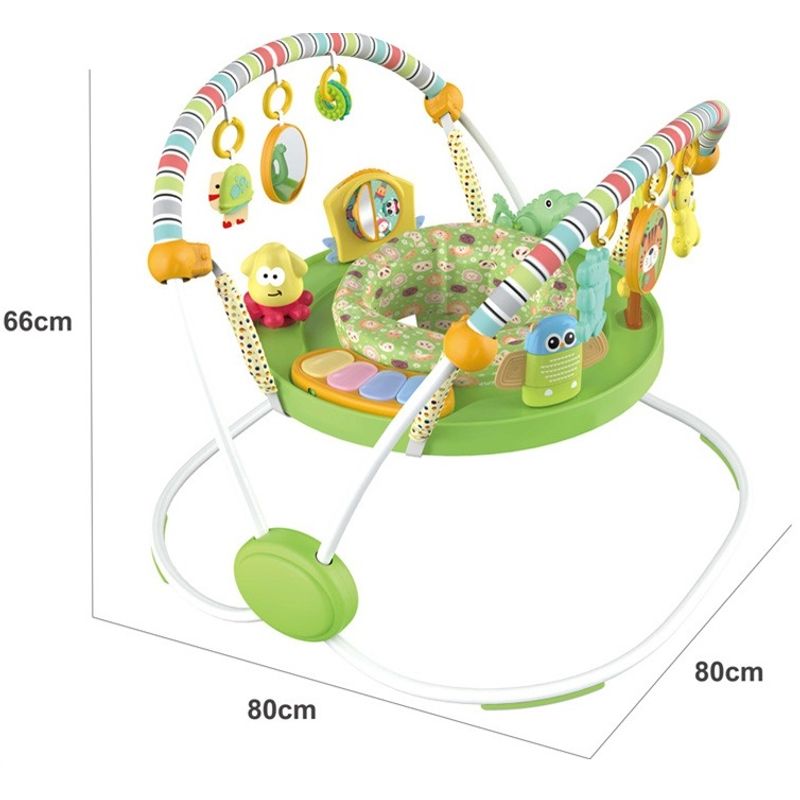 Jucarii, Copii si Bebe - Jucarii si jocuri - Jucarii de exterior - Balansoare copii - Saritor pentru copii cu Centru de Activitati Baby Jumper, Sunete, Lumini si Accesorii interactive, 6 luni+, Verde - Infinity.ro