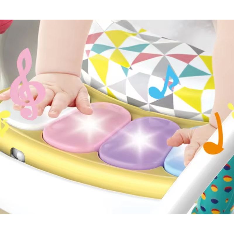 Jucarii, Copii si Bebe - Jucarii si jocuri - Jucarii de exterior - Balansoare copii - Saritor pentru copii cu Centru de Activitati, Baby Jumper, Sunete, Lumini si Accesorii interactive, Alb - Infinity.ro