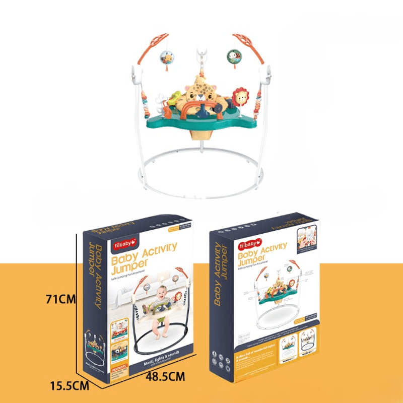 Jucarii, Copii si Bebe - Jucarii si jocuri - Jucarii de exterior - Balansoare copii - Saritor pentru copii cu Centru de Activitati, Baby Jumper, Sunete, Lumini si Accesorii atractive, 6 luni+, Leu - Infinity.ro