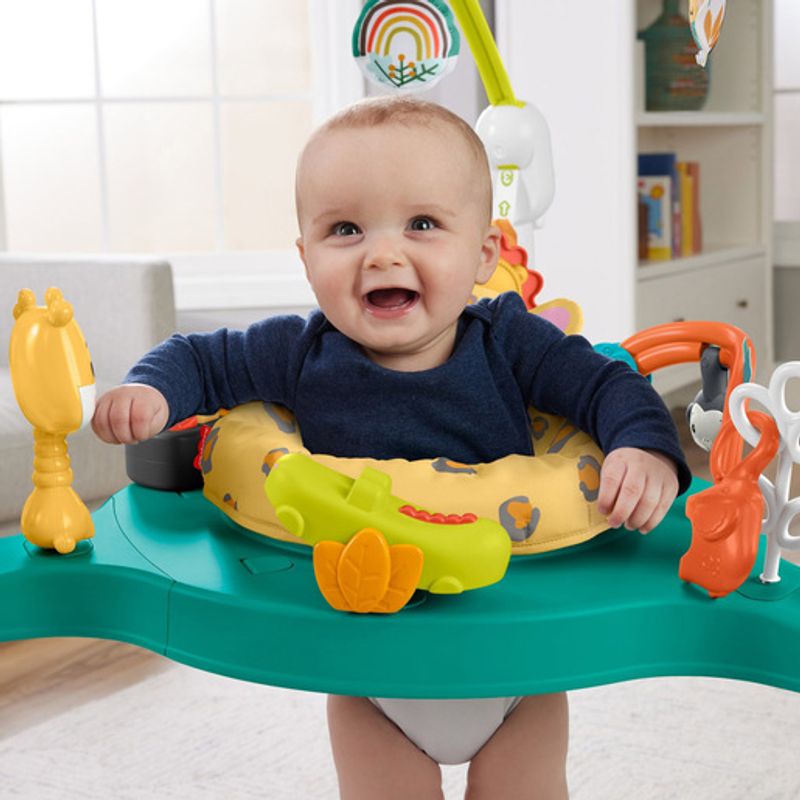 Jucarii, Copii si Bebe - Jucarii si jocuri - Jucarii de exterior - Balansoare copii - Saritor pentru copii cu Centru de Activitati, Baby Jumper, Sunete, Lumini si Accesorii atractive, 6 luni+, Leu - Infinity.ro
