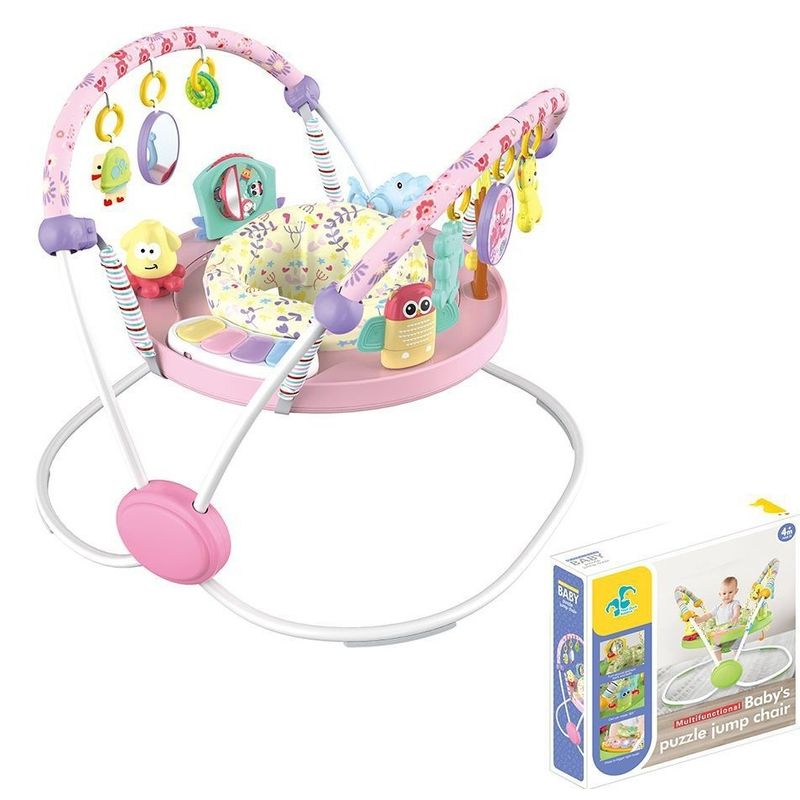 Jucarii, Copii si Bebe - Jucarii si jocuri - Jucarii de exterior - Balansoare copii - Saritor pentru copii cu Centru de Activitati, Sunete, Lumini si Accesorii interactive, 6 luni+, Roz - Infinity.ro