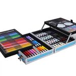 Jucarii, Copii si Bebe - Jucarii si jocuri - Jucarii & jocuri educative - Seturi pictura si desen - Set de pictura si desen pentru copii WePro Store, 145 de piese, Cutie Metalica, 3 ani +, Albastru astronaut - Infinity.ro