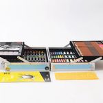 Jucarii, Copii si Bebe - Jucarii si jocuri - Jucarii & jocuri educative - Seturi pictura si desen - Set de pictura si desen pentru copii WePro Store, 145 de piese, Cutie Metalica, 3 ani +, Albastru astronaut - Infinity.ro