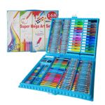 Jucarii, Copii si Bebe - Jucarii si jocuri - Jucarii & jocuri educative - Seturi pictura si desen - Set de pictura si desen pentru copii WePro Store, 168 piese, Albastru - Infinity.ro