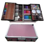 Jucarii, Copii si Bebe - Jucarii si jocuri - Jucarii & jocuri educative - Seturi pictura si desen - Set de pictura si desen pentru copii WePro Store, 145 de piese, Cutie Metalica, 3 ani +, Roz - Infinity.ro