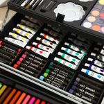 Jucarii, Copii si Bebe - Jucarii si jocuri - Jucarii & jocuri educative - Seturi pictura si desen - Set de pictura si desen pentru copii WePro Store, 145 de piese, Cutie Metalica, 3 ani +, Roz - Infinity.ro