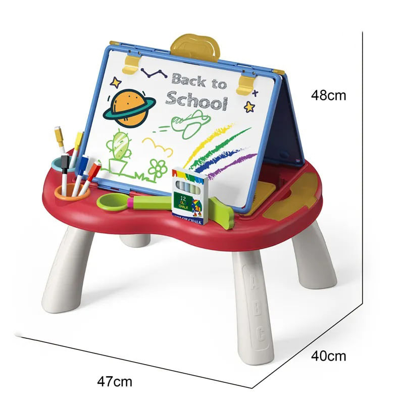 Jucarii, Copii si Bebe - Jucarii si jocuri - Jucarii & jocuri educative - Jocuri si jucarii educative - Tabla cu Doua Fete, Jocuri Incluse, Magnetica pentru Accesorii, Neagra pentru Creta, Markere cu Radiera, Burete, 3 Ani+ - Infinity.ro