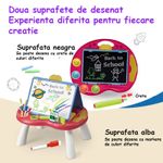 Jucarii, Copii si Bebe - Jucarii si jocuri - Jucarii & jocuri educative - Jocuri si jucarii educative - Tabla cu Doua Fete, Jocuri Incluse, Magnetica pentru Accesorii, Neagra pentru Creta, Markere cu Radiera, Burete, 3 Ani+ - Infinity.ro