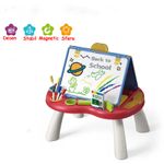 Jucarii, Copii si Bebe - Jucarii si jocuri - Jucarii & jocuri educative - Jocuri si jucarii educative - Tabla cu Doua Fete, Jocuri Incluse, Magnetica pentru Accesorii, Neagra pentru Creta, Markere cu Radiera, Burete, 3 Ani+ - Infinity.ro