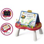 Jucarii, Copii si Bebe - Jucarii si jocuri - Jucarii & jocuri educative - Jocuri si jucarii educative - Tabla cu Doua Fete, Jocuri Incluse, Magnetica pentru Accesorii, Neagra pentru Creta, Markere cu Radiera, Burete, 3 Ani+ - Infinity.ro