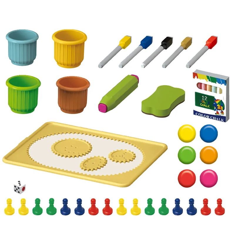 Jucarii, Copii si Bebe - Jucarii si jocuri - Jucarii & jocuri educative - Jocuri si jucarii educative - Tabla cu Doua Fete, Jocuri Incluse, Magnetica pentru Accesorii, Neagra pentru Creta, Markere cu Radiera, Burete, 3 Ani+ - Infinity.ro