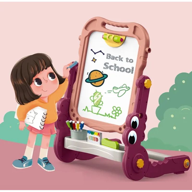 Jucarii, Copii si Bebe - Jucarii si jocuri - Jucarii & jocuri educative - Jocuri si jucarii educative - Tabla Multifunctionala cu Doua Fete, 2 Jocuri, Magnetica pentru Cifre si Litere, Neagra pentru Creta,  3 Ani+ - Infinity.ro